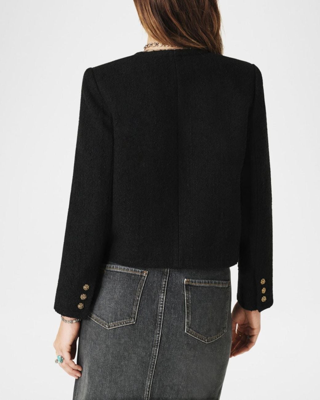 Ba&sh Black Meredith Bouclé Jacket