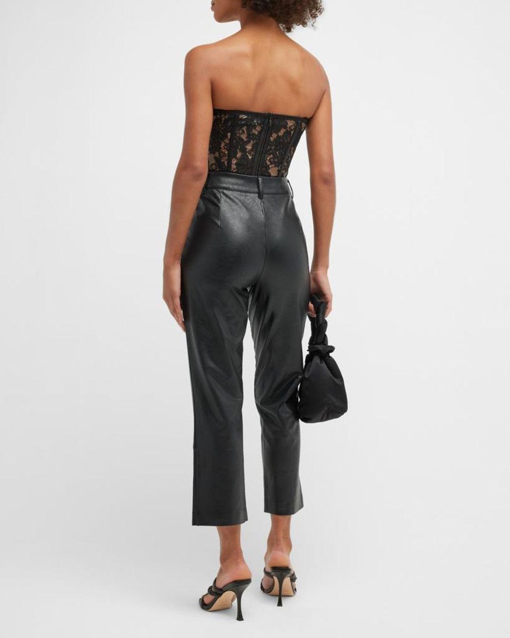 Commando Black Faux-Leather Ankle Pants