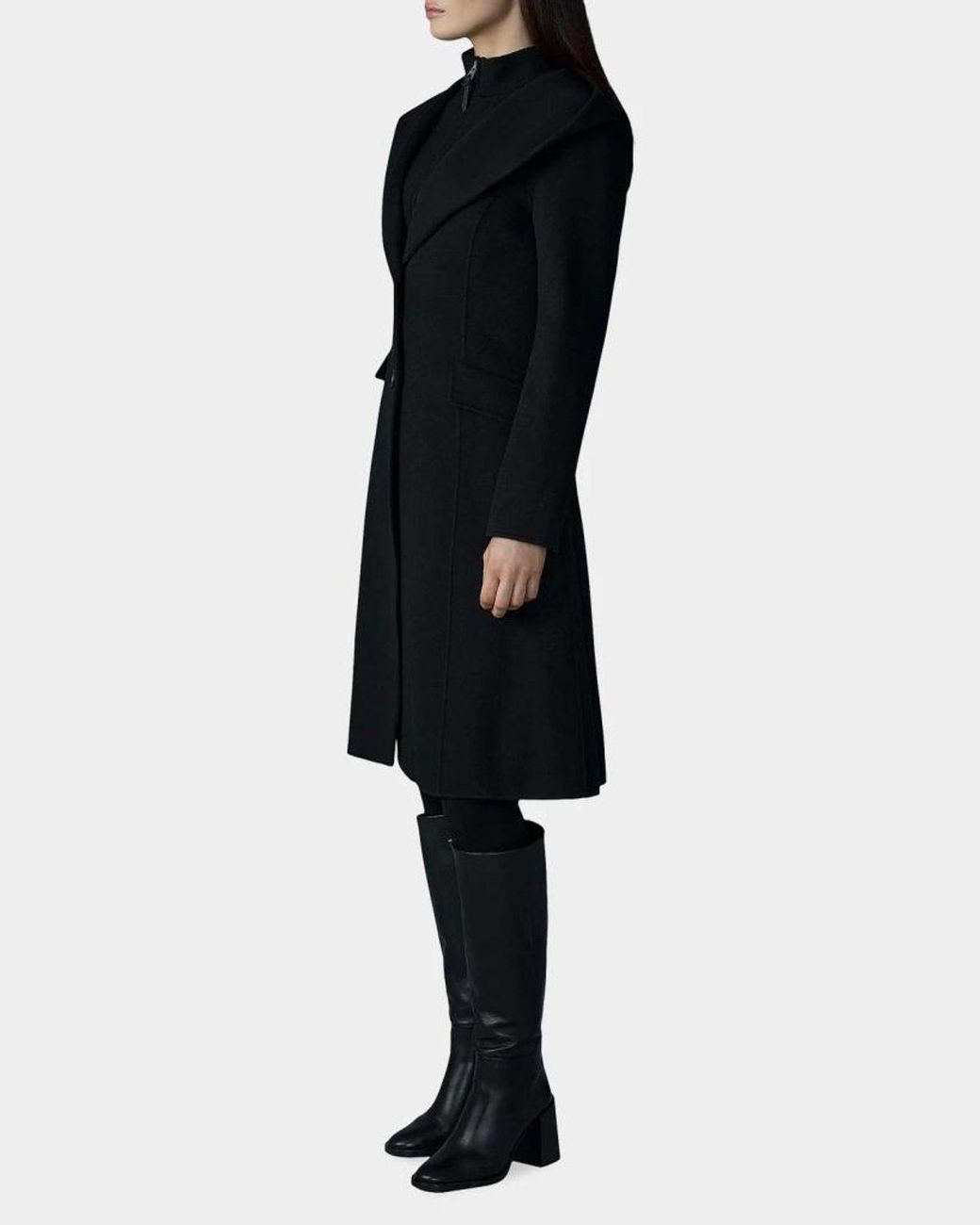 Mackage Black Gloria Wool Removable Bib Coat
