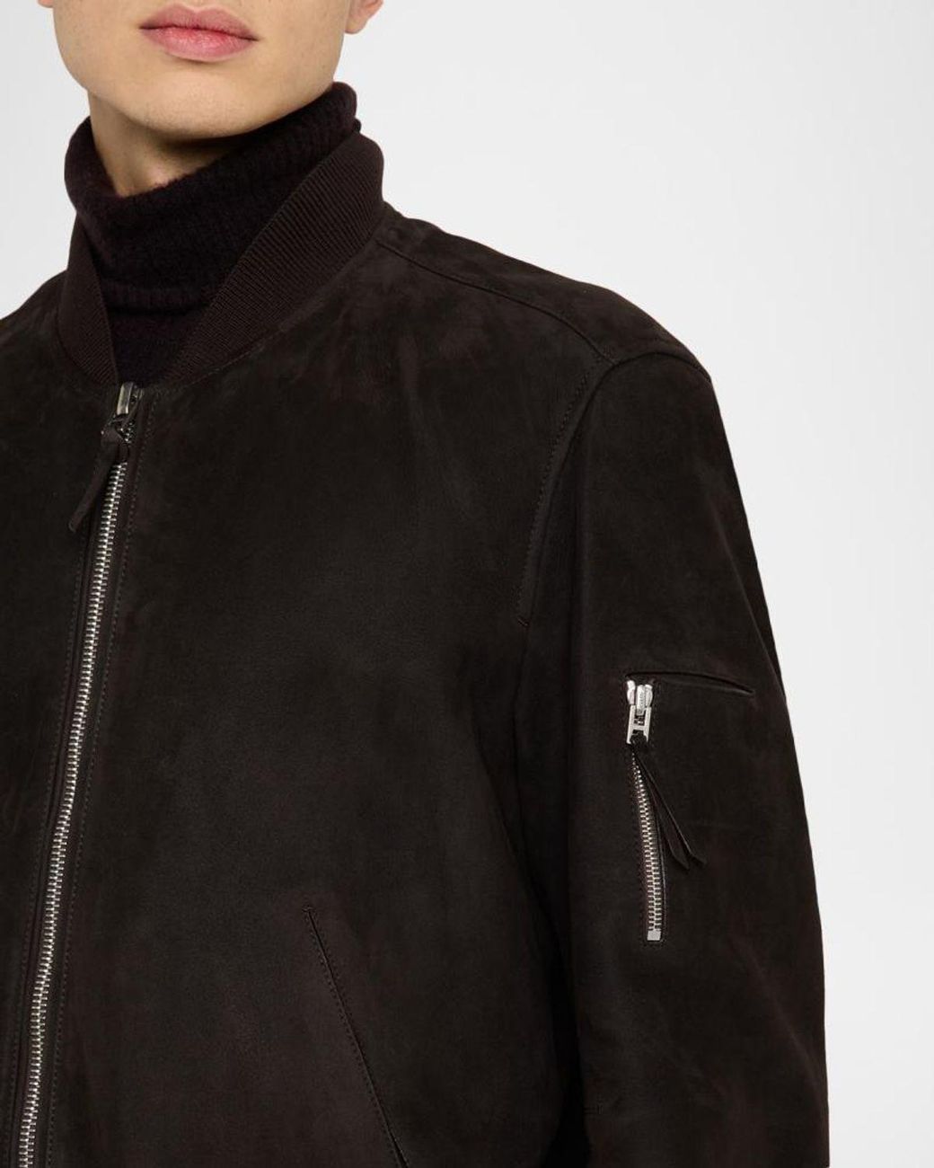 Tom Ford Black Apos;S Suede Lambskin Bomber Jacket for men