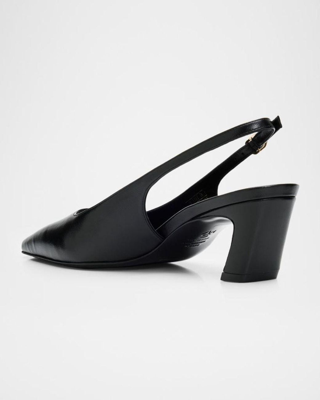 Stuart Weitzman Black 50Mm Stassi Leather Slingback Pumps