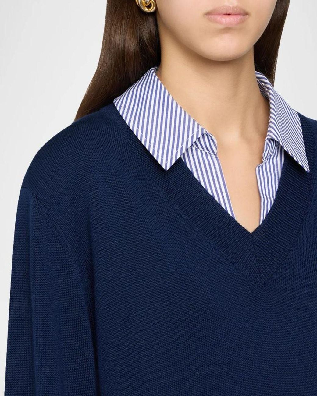 Tanya Taylor Esme Long-Sleeve Combo Polo Sweater in Blue | Lyst