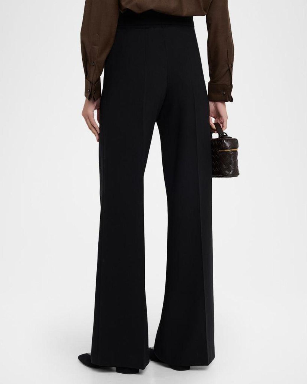 Akris Blue Double-Face Wool Bootcut Trousers