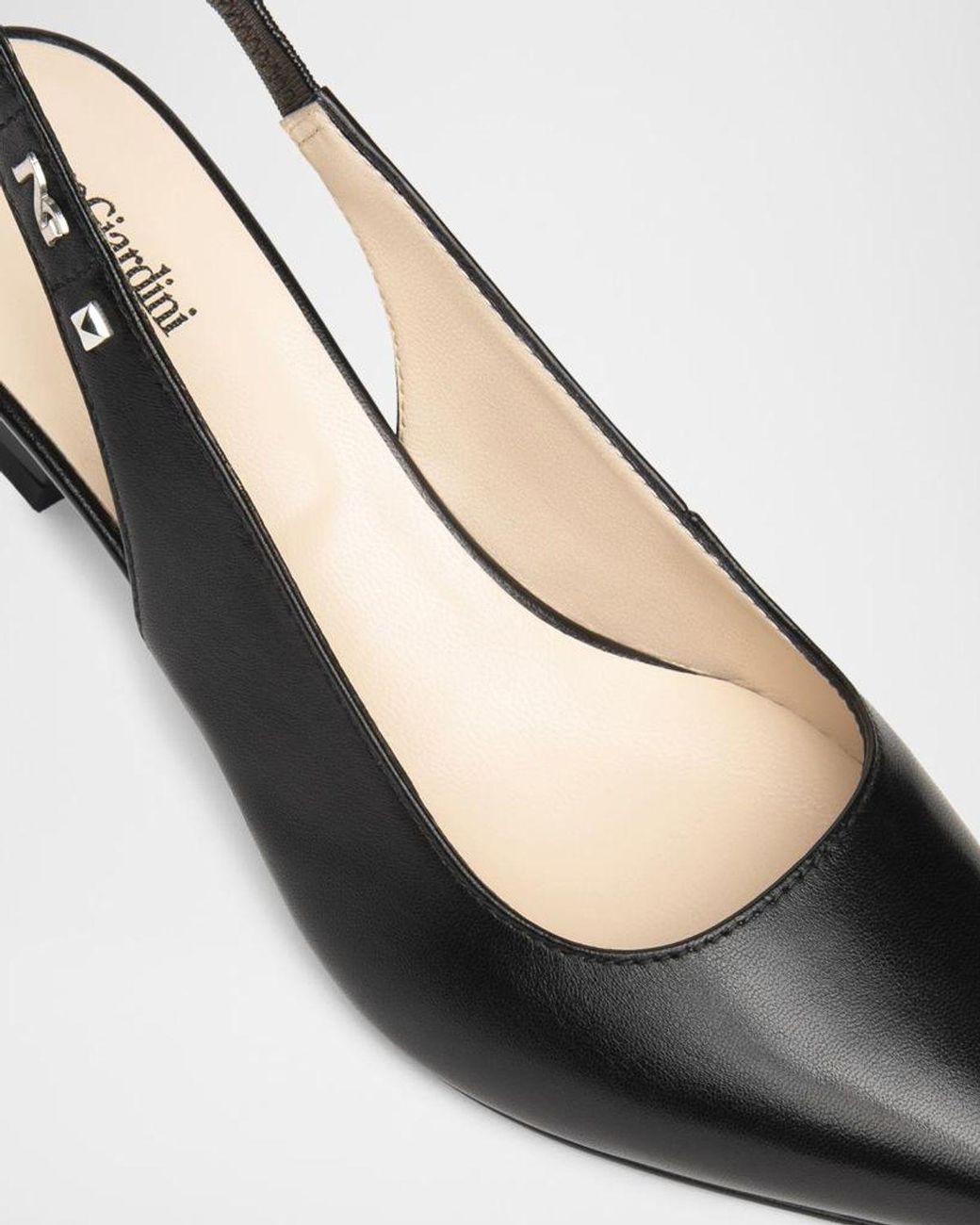 Nero Giardini Black Leather Slingback Pumps