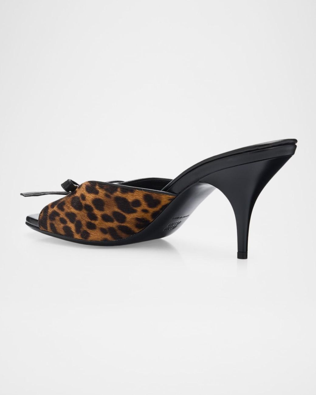 Miu Miu Brown 80Mm Leopard Calf Hair Mule Sandals