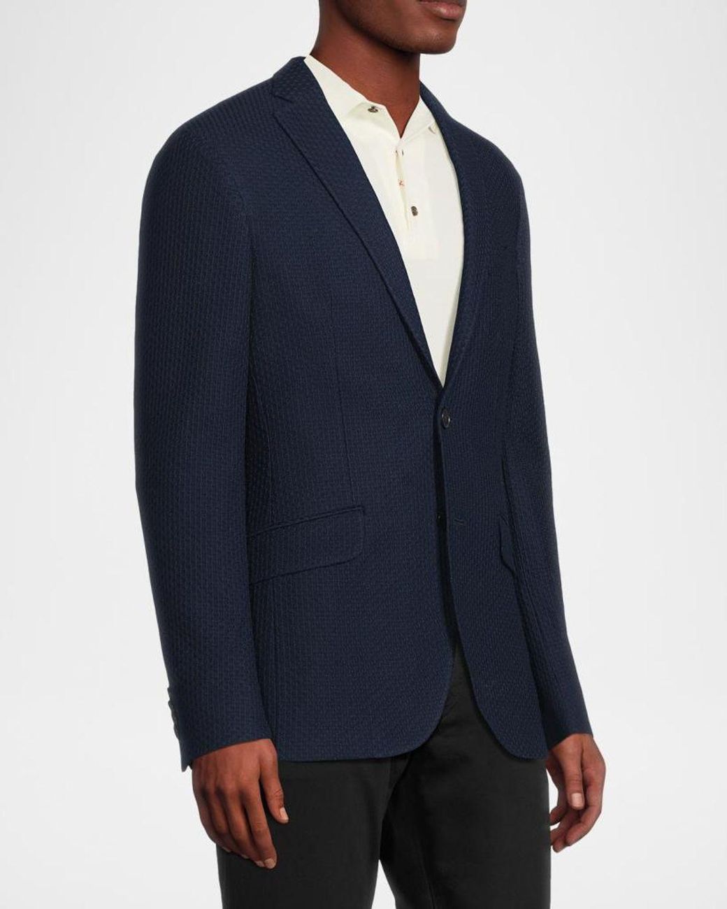 Etro Blue Apos;S Basic Textured Blazer for men