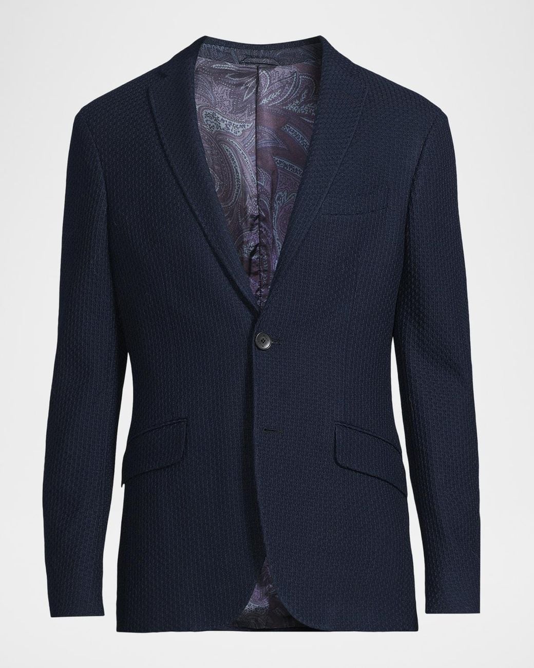 Etro Blue Apos;S Basic Textured Blazer for men