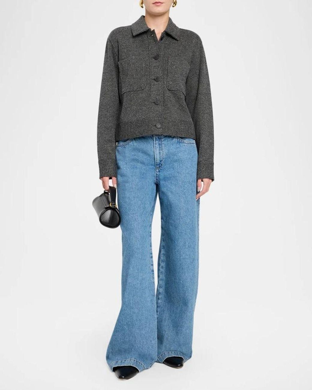 Vince Gray Boxy Marled Jacket