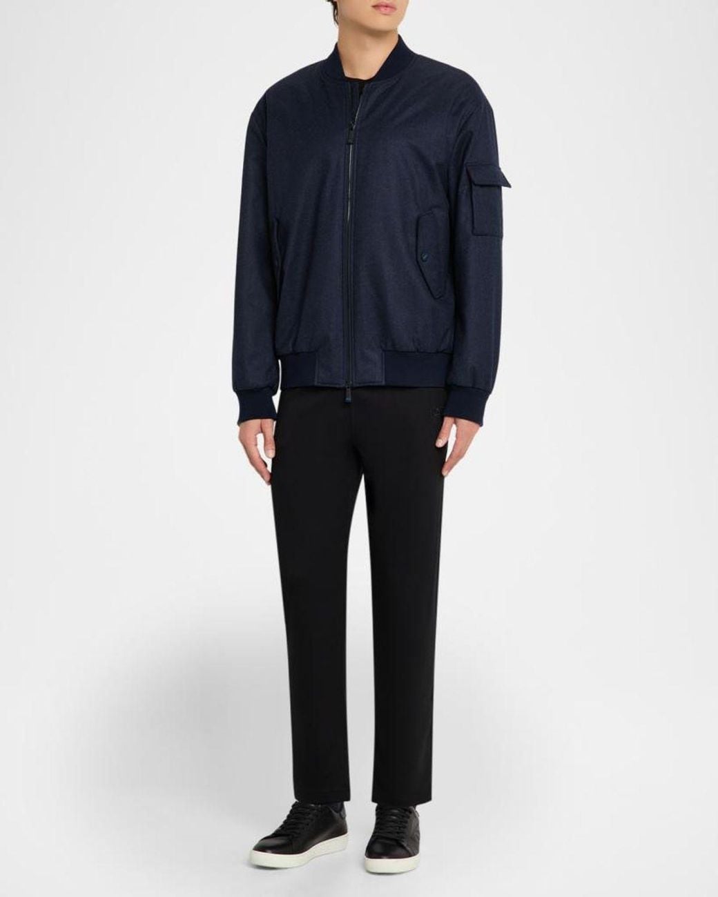 Kiton Blue Apos;S Zip-Front Bomber Jacket for men
