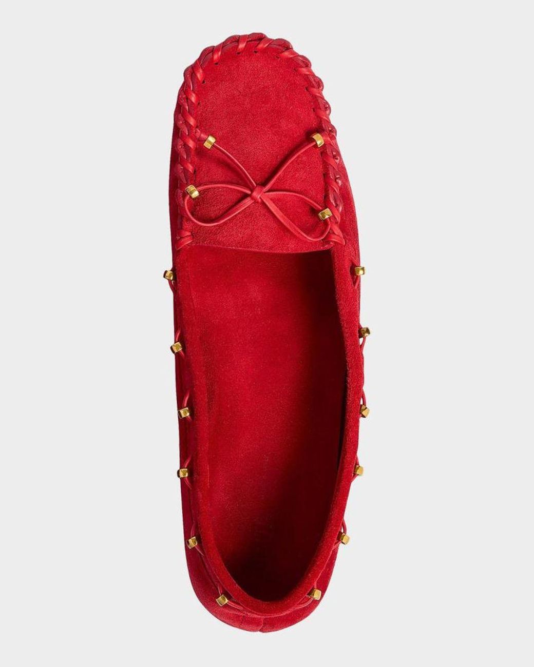 Khaite Red Milly Suede Moccasins
