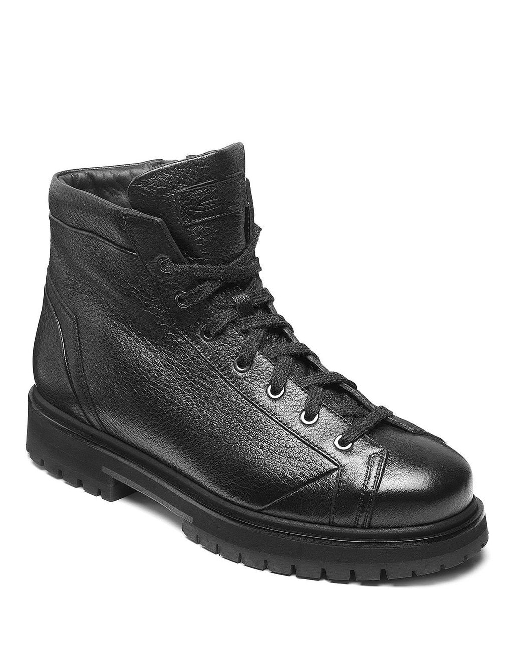Santoni Mountain Lugsole Leather Boots in Black for Men Lyst