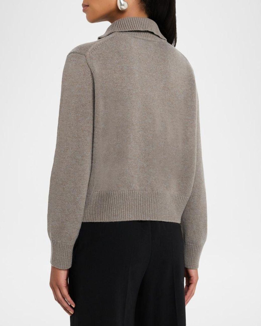 Yves Salomon Gray Wool Turtleneck Pullover