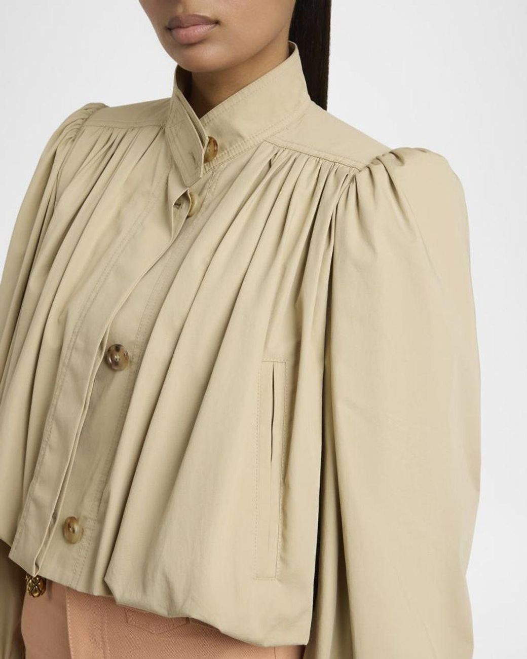 Chloé Natural Crop Balloon Jacket