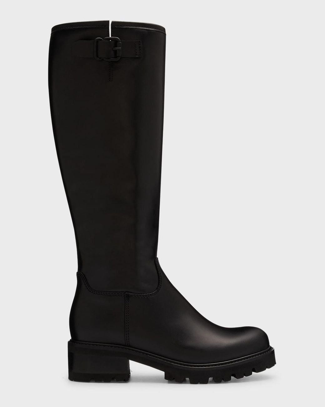 La Canadienne Carys Tall Leather Moto Boots in Black | Lyst