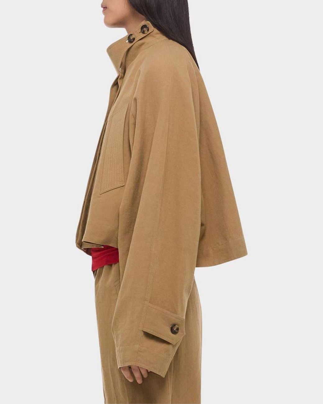 Helmut Lang Natural Cropped Trench Jacket