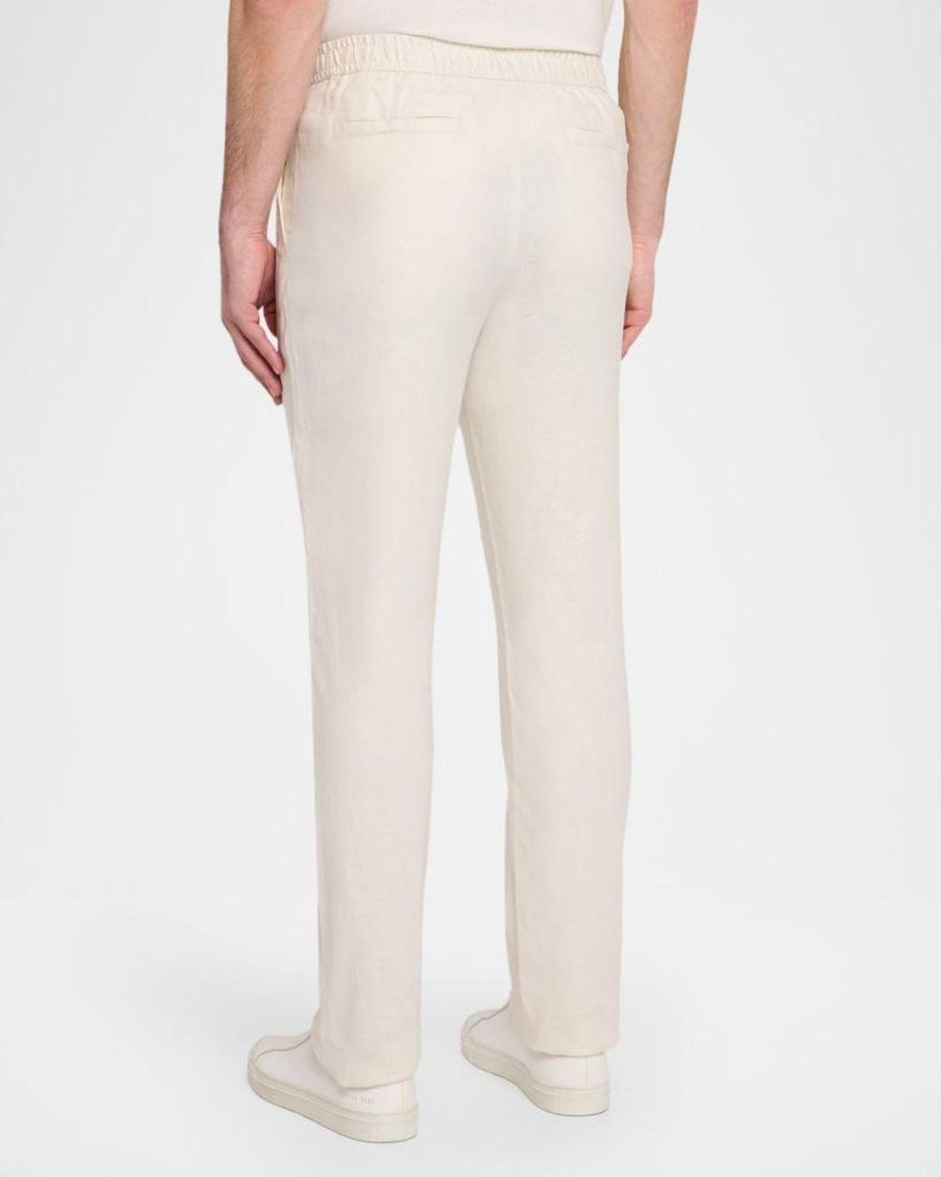 Bugatchi White Apos;S Aerolinen Drawstring Pants for men