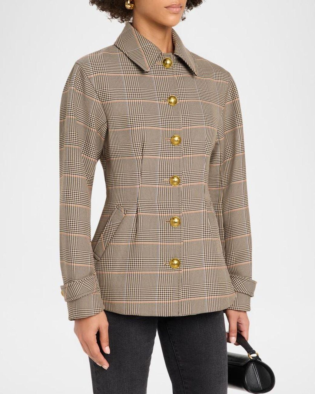 Veronica Beard Brown Severine Plaid Jacket