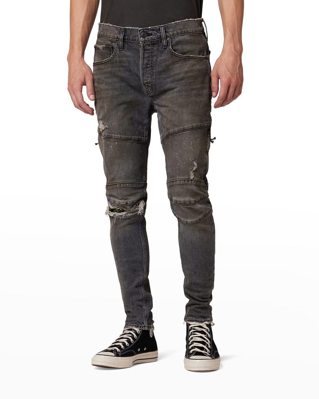 Hudson Jeans Zack Skinny Biker Jeans in Black for Men | Lyst
