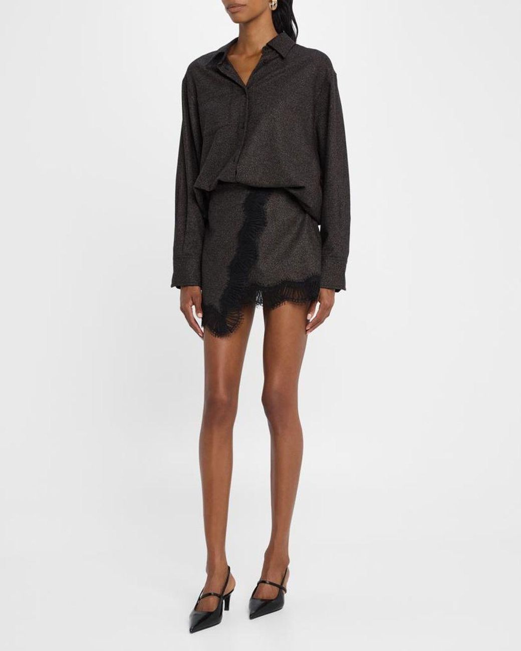 A.L.C. Black Spence Button-Front Tunic