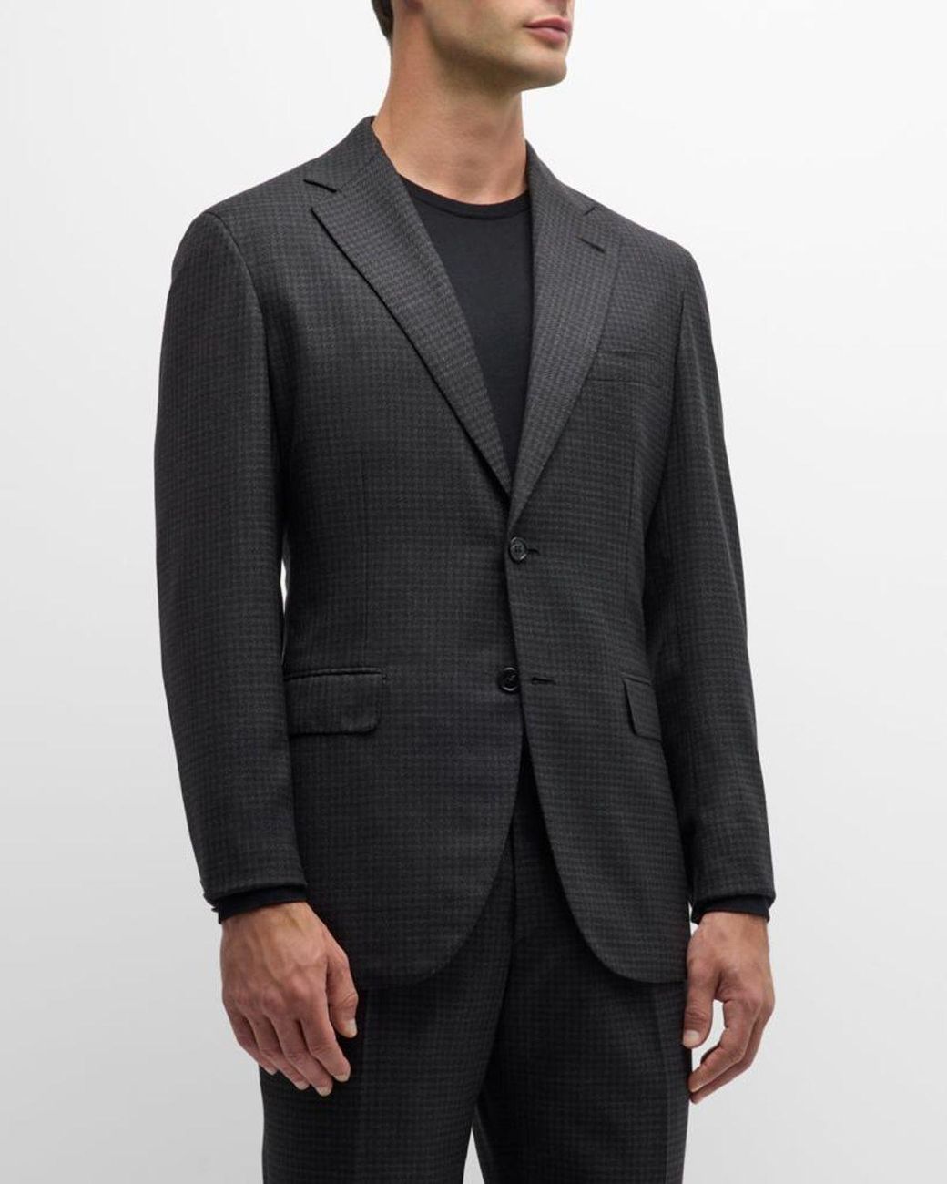 Brioni Black Apos;S Wool Houndstooth Suit for men