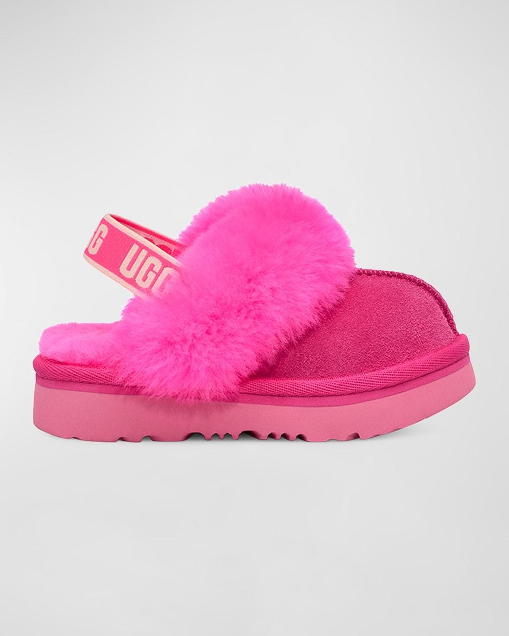 UGG Girl's Funkette Suede Shearling Slippers, Baby/toddlers in Pink Lyst