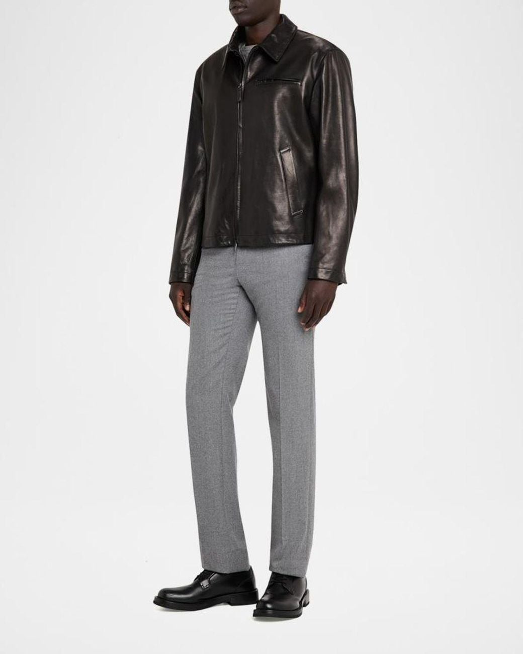 Brioni Black Apos;S Leather Moto Jacket for men