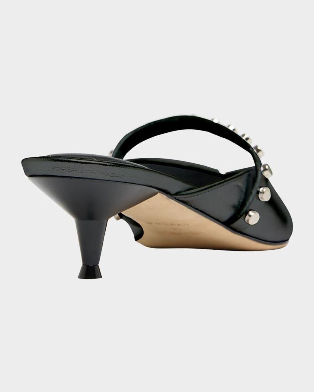 McQueen Black Studded Strap Mules