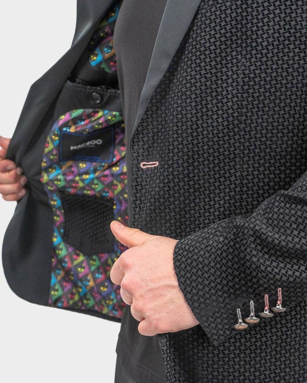 Maceoo Gray One-Button Blazer for men