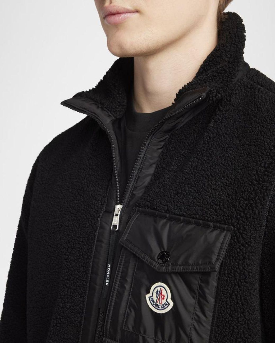 Moncler Black Apos;S Teddy Boucle Full-Zip Jacket for men