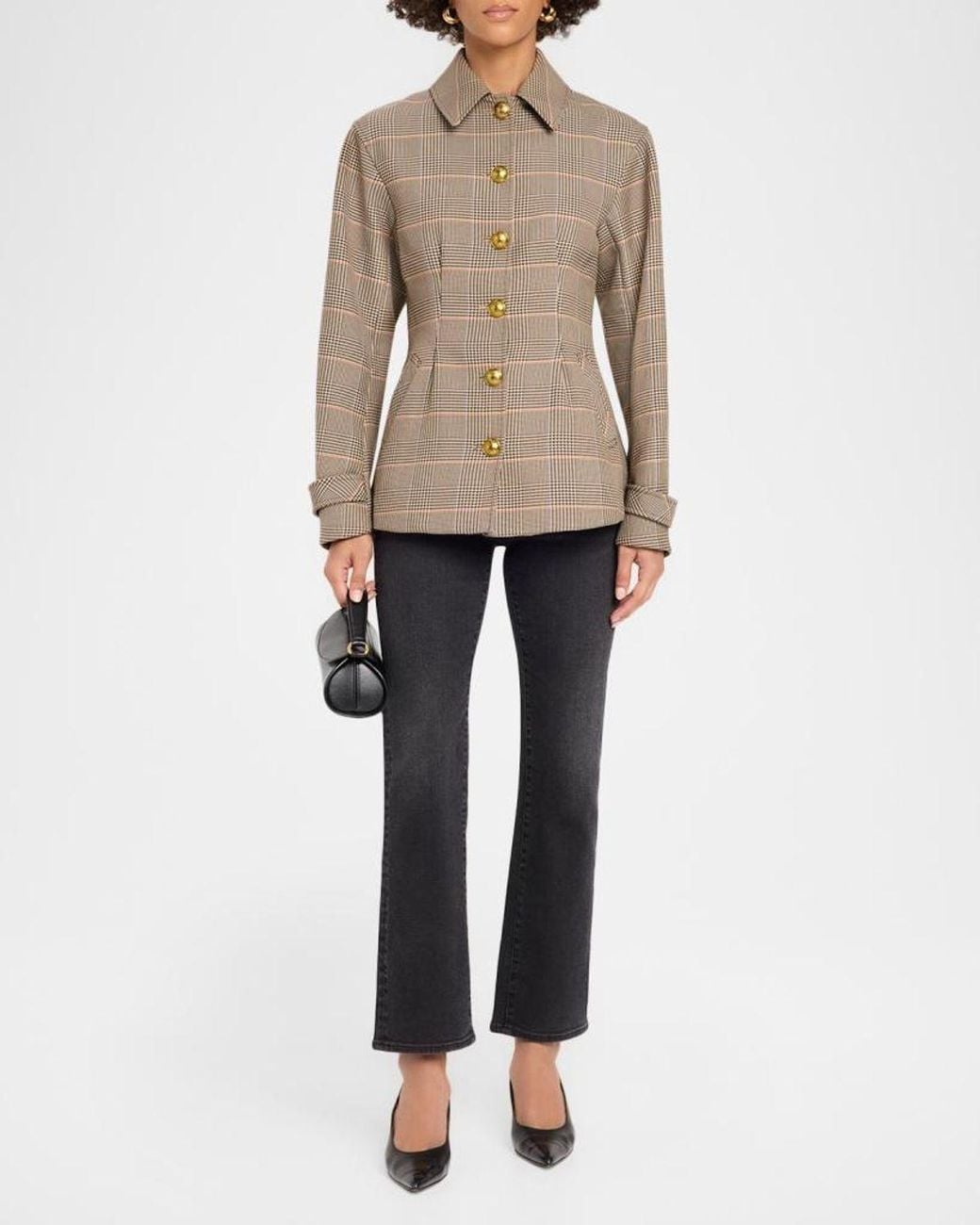 Veronica Beard Brown Severine Plaid Jacket