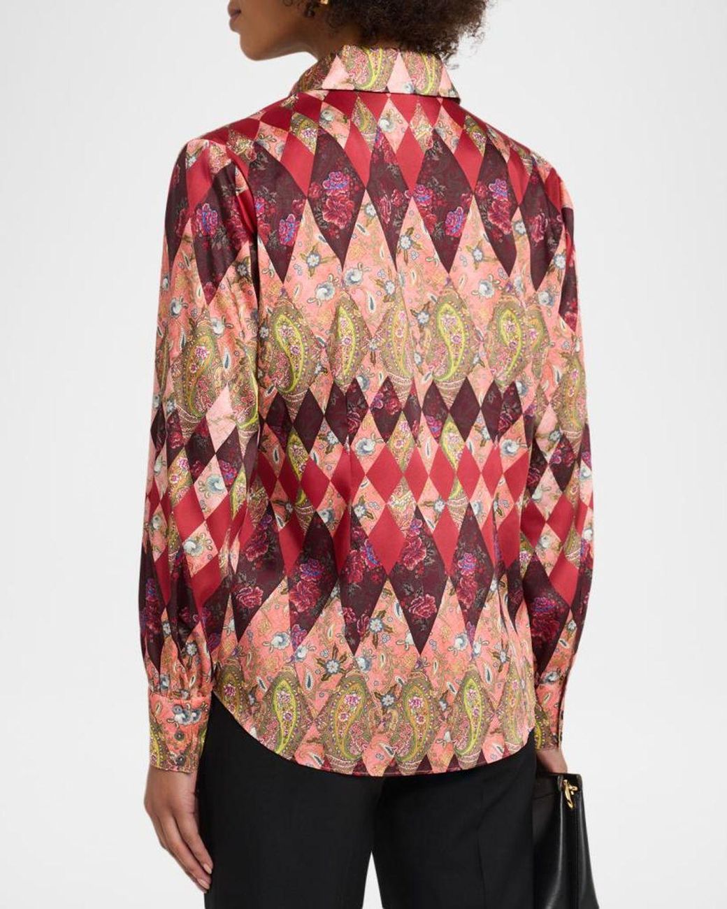Cinq À Sept Red Thea Patchwork Print Shirt