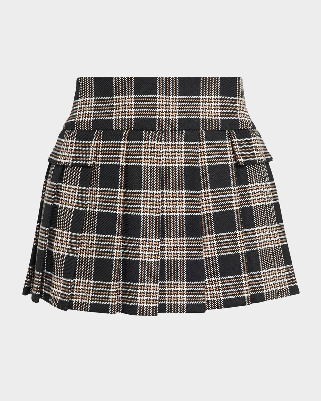 Alice + Olivia Sabrina Plaid Mini Skort in Gray | Lyst