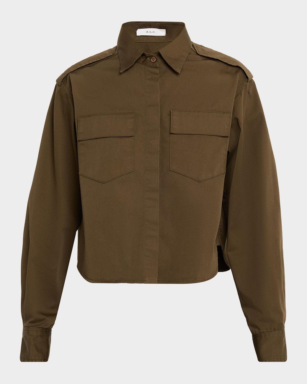A.L.C. Green Nico Button-Front Shirt