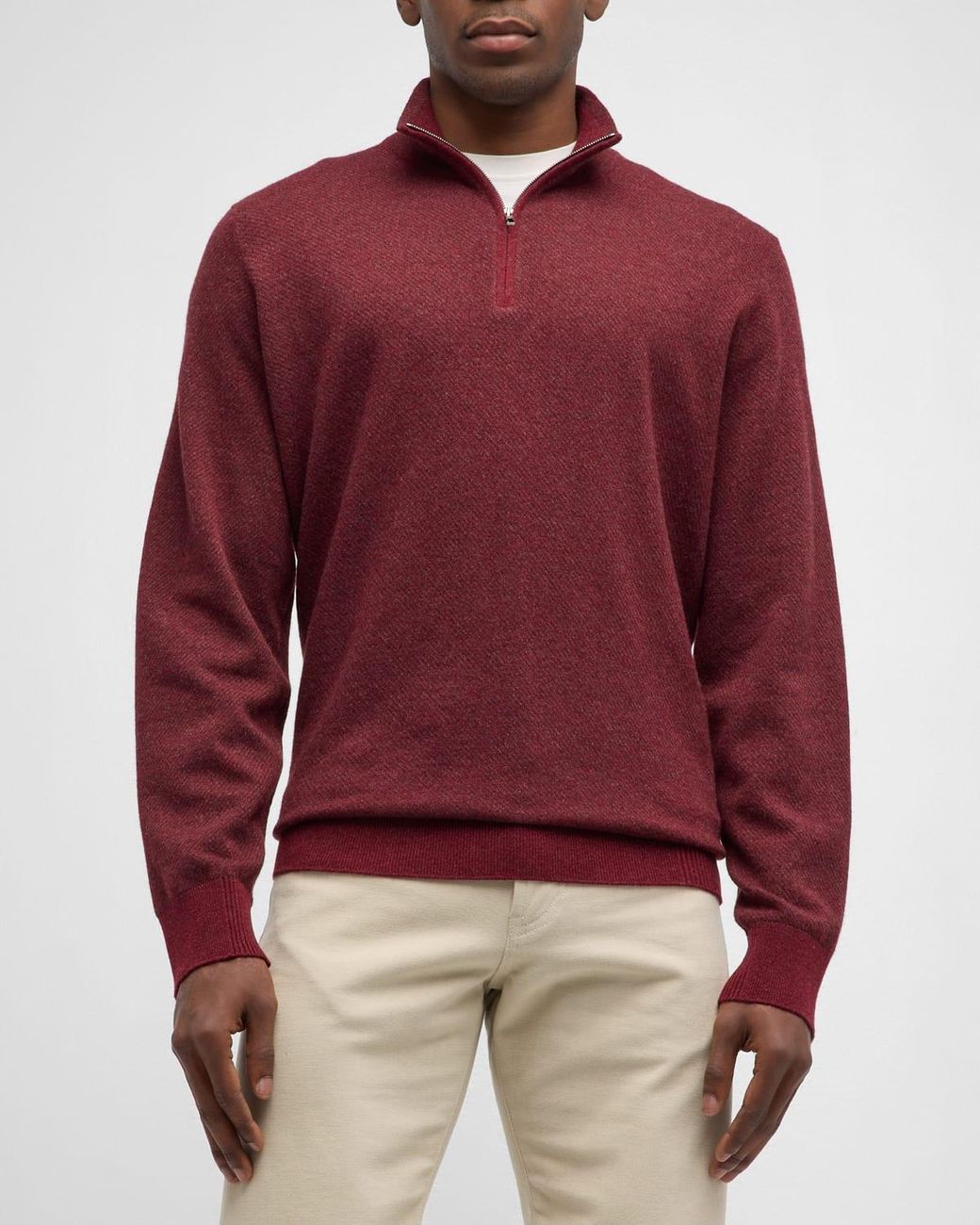 Loro Piana Roadster 1/4Zip Cashmere Sweater in Red for Men Lyst