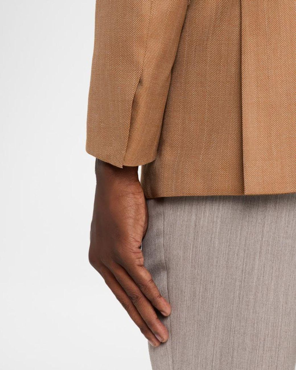 Brioni Brown Apos;S Single-Breasted Herringbone Blazer for men