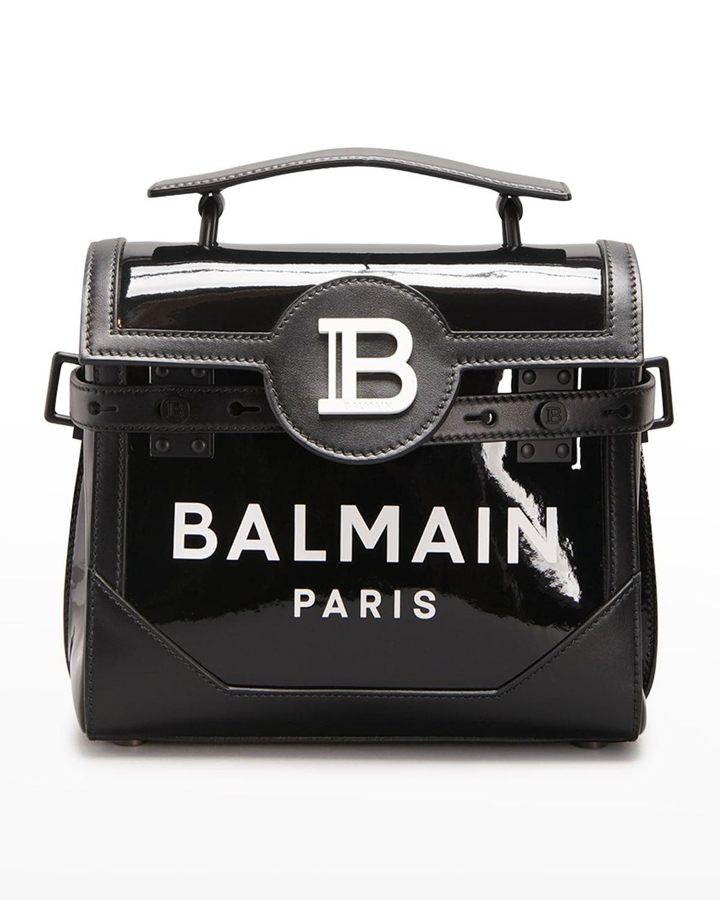 Balmain Bbuzz 23 Logo Vinyl Crossbody Bag in Black Lyst