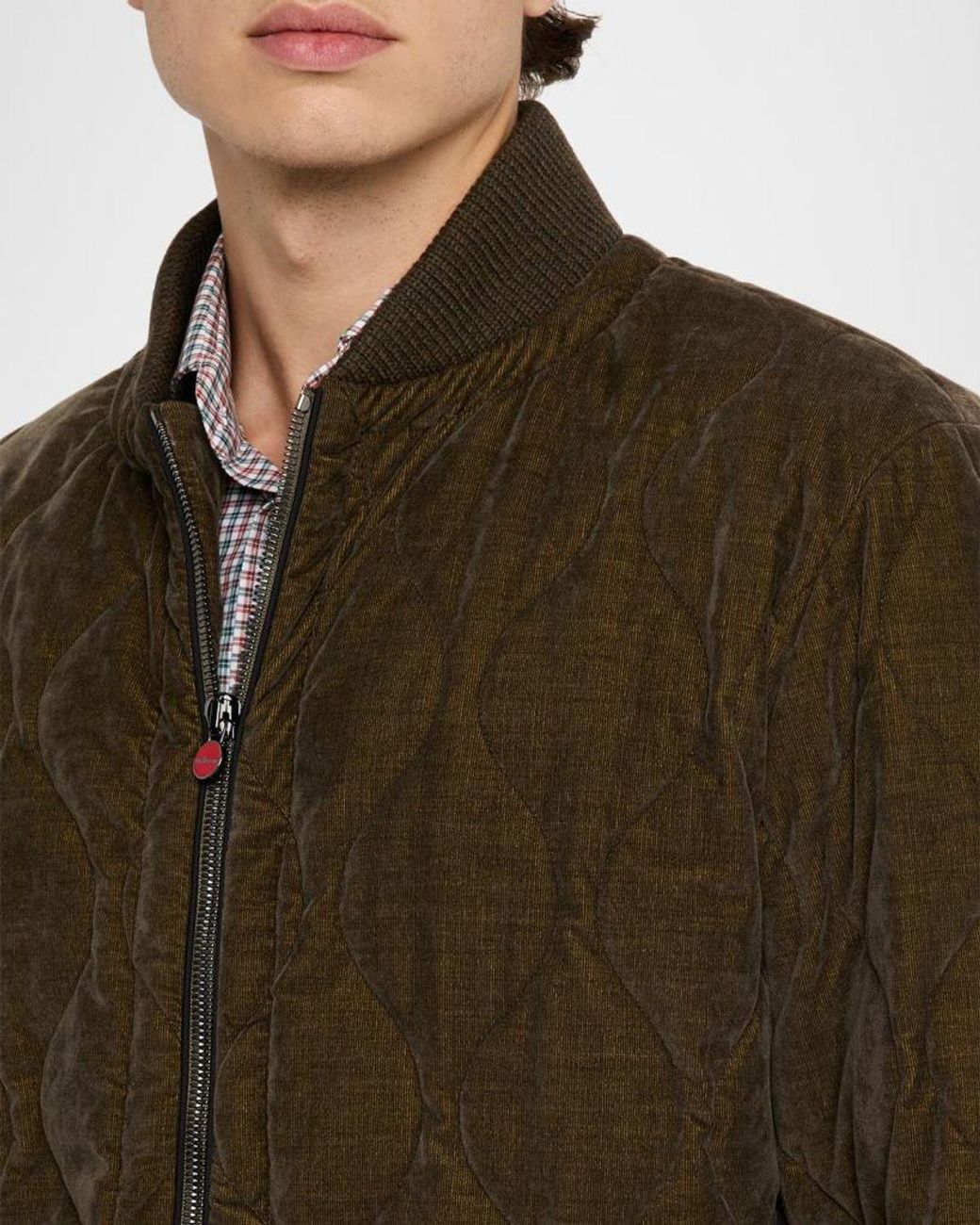 Kiton Green Apos;S Quilted Bomber Jacket for men