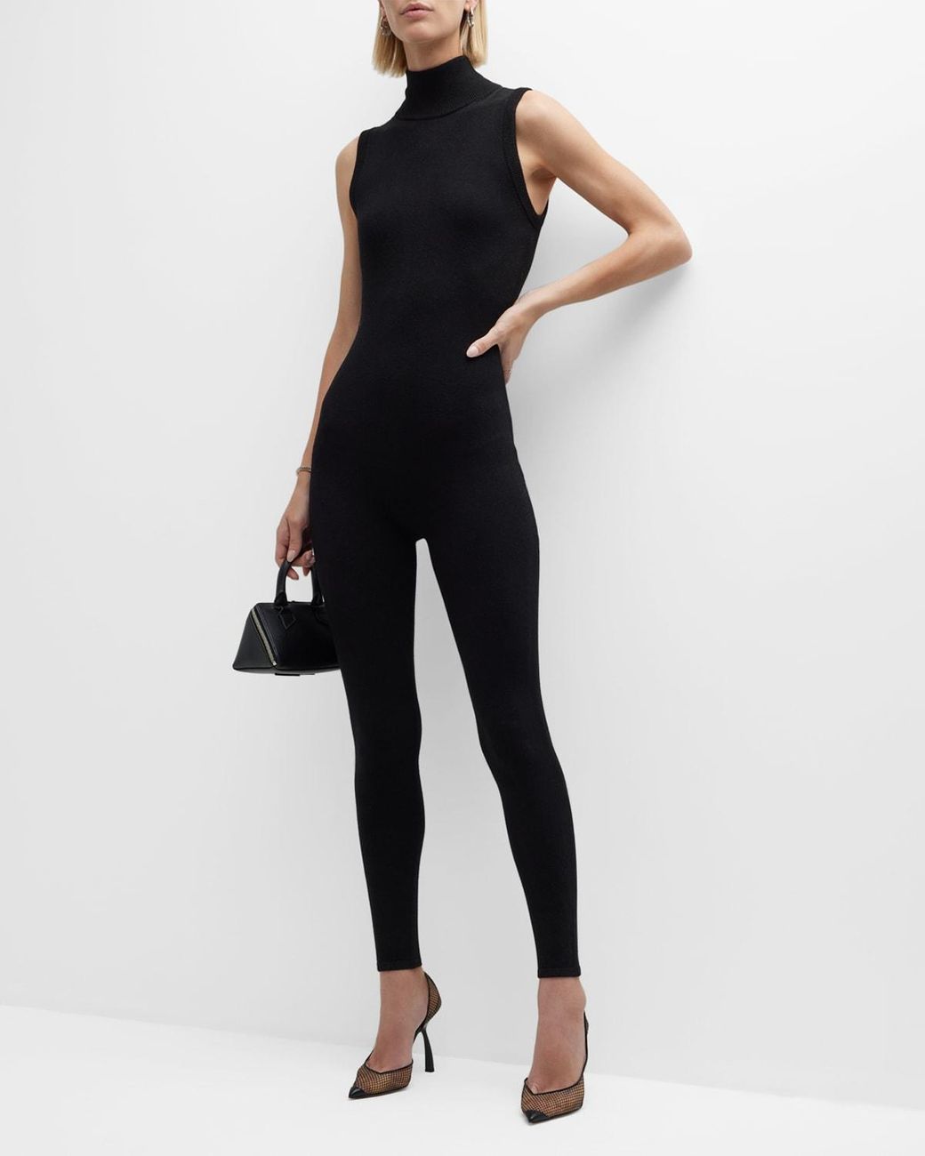 Michael Kors Turtleneck Sleeveless Cashmere Catsuit in White | Lyst