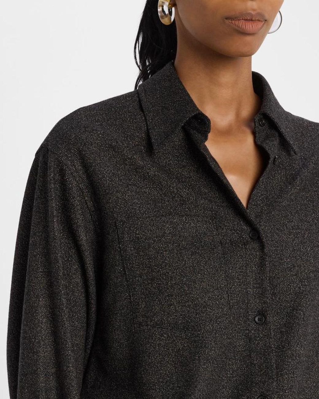 A.L.C. Black Spence Button-Front Tunic