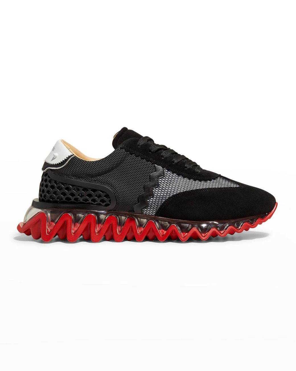 CHRISTIAN LOUBOUTIN Suede-Trimmed Leather and Mesh Sneakers for Men