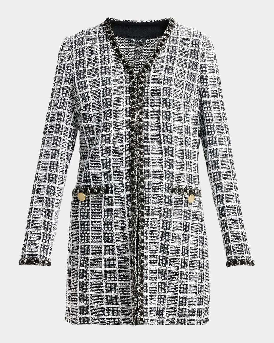 Misook Gray Grid-Check Jacket