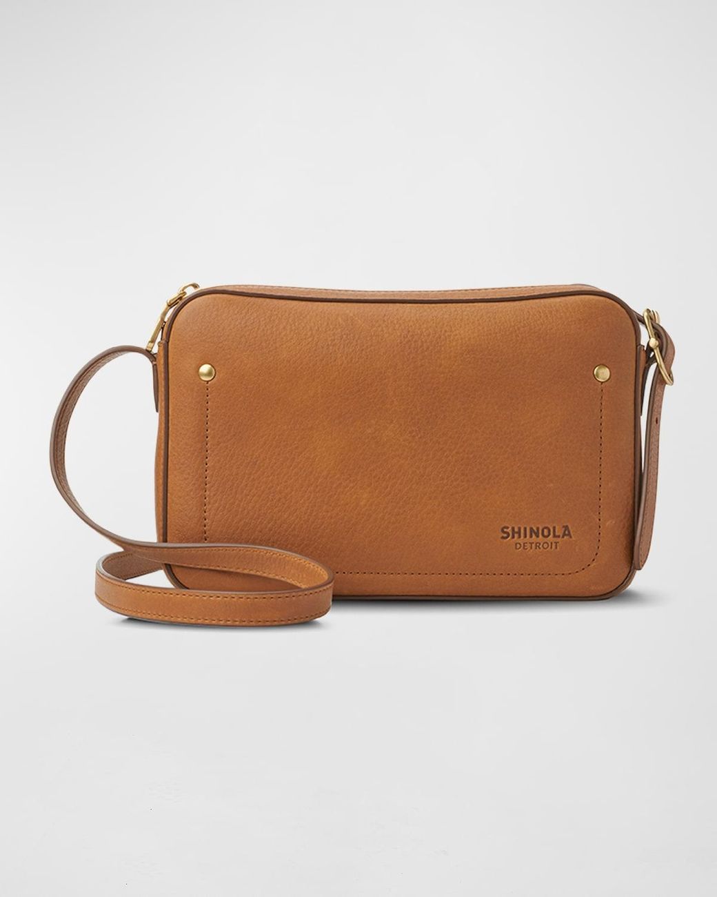 Leather Crossbody Bag With Pocket Tan Leather Shoulder Bag 