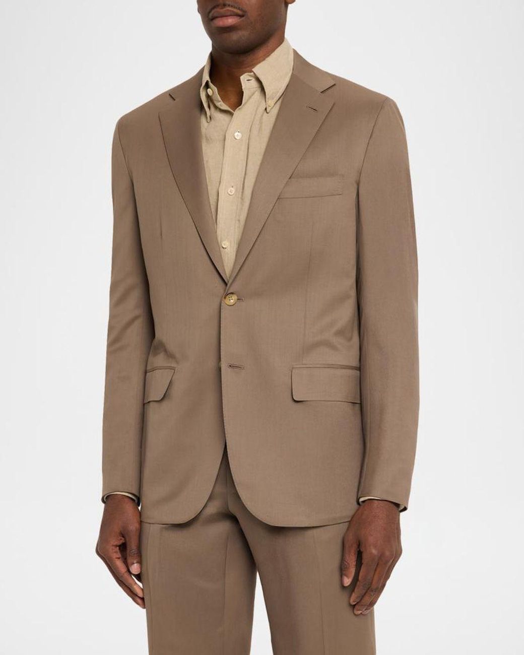 Kiton Brown Apos;S Solid Wool Single-Breasted Sport Coat for men
