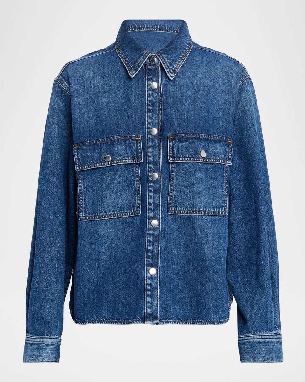 FRAME The Long-Sleeve Denim Shirt in Blue | Lyst