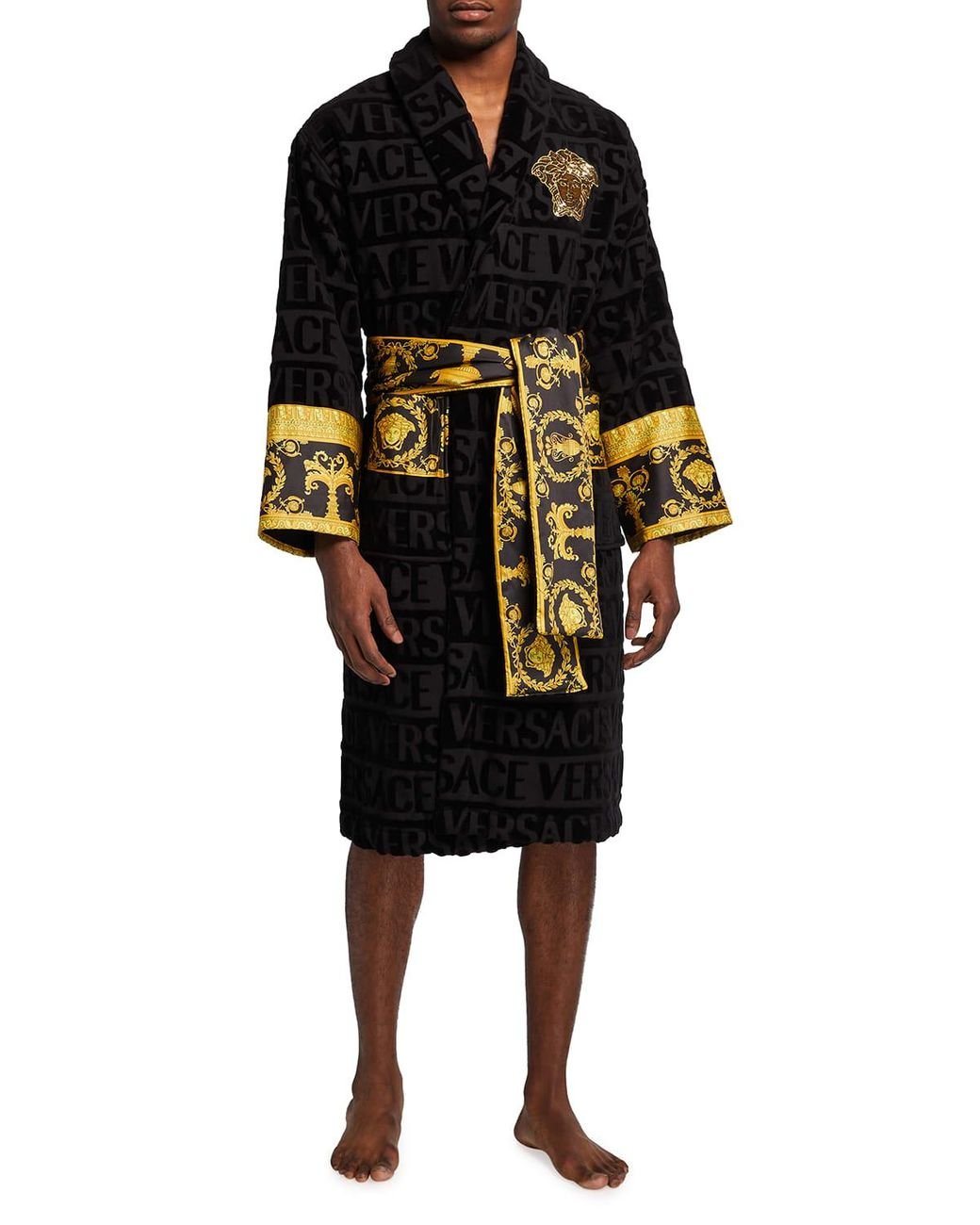 Versace Medusa Logomania Robe in Black for Men Lyst