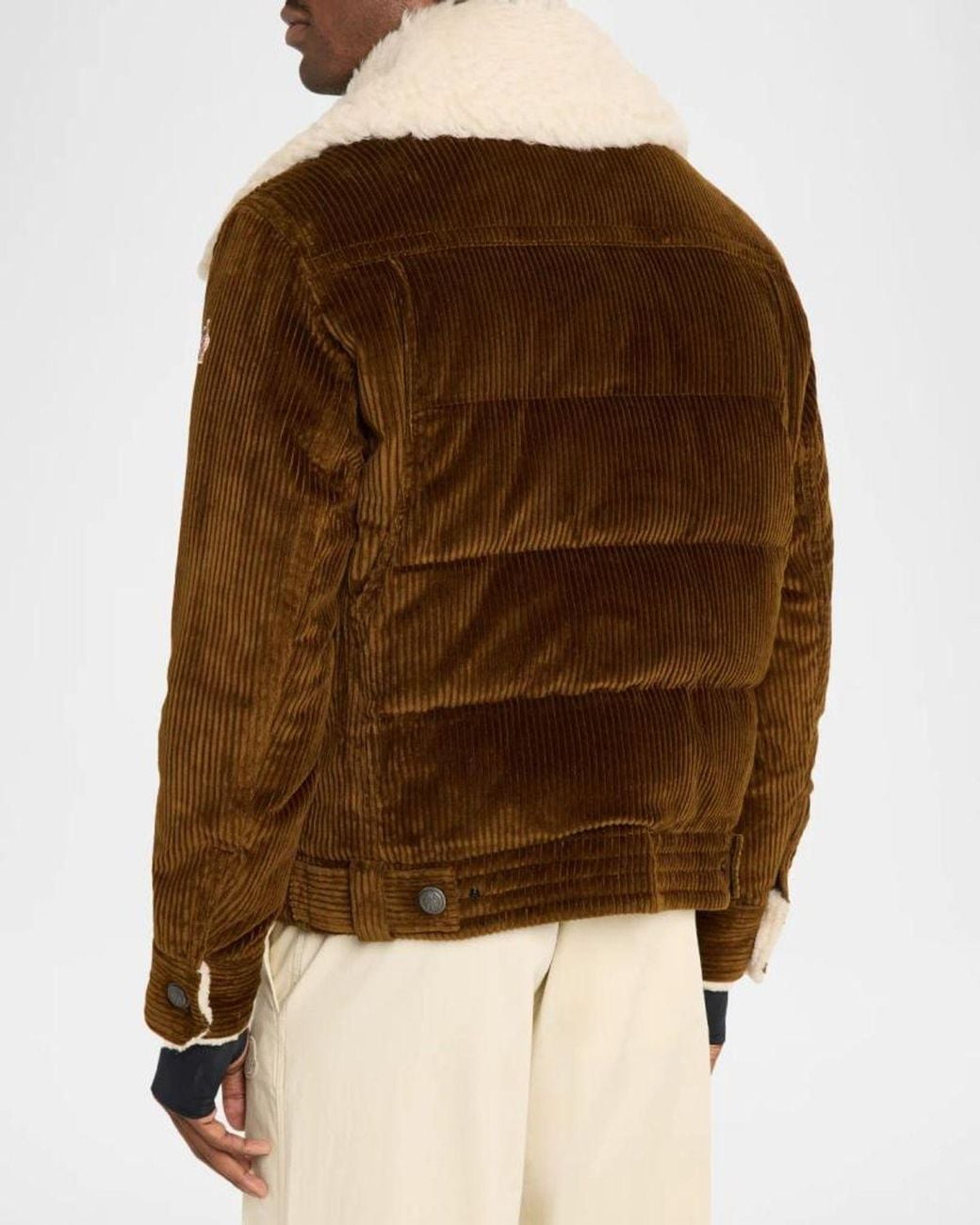Moncler Brown Givrand Virgin Wool Shearling-Collar Down Jacket for men