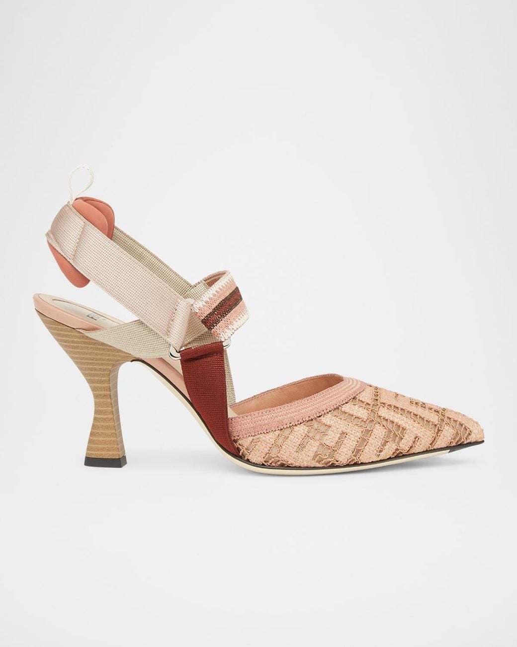 Fendi Pink Colibri Slingback Pumps