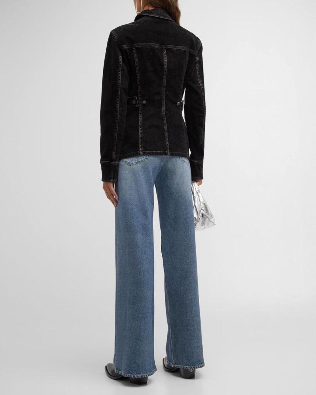 Rag & Bone Blue Rb Miramar Sofie Cotton-Terry Wide-Leg Jeans