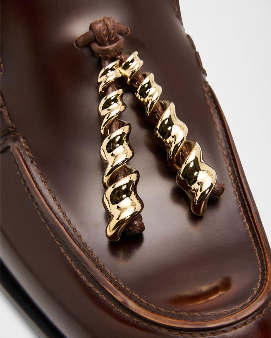 Loewe Brown Edge Leather Loafer Mules