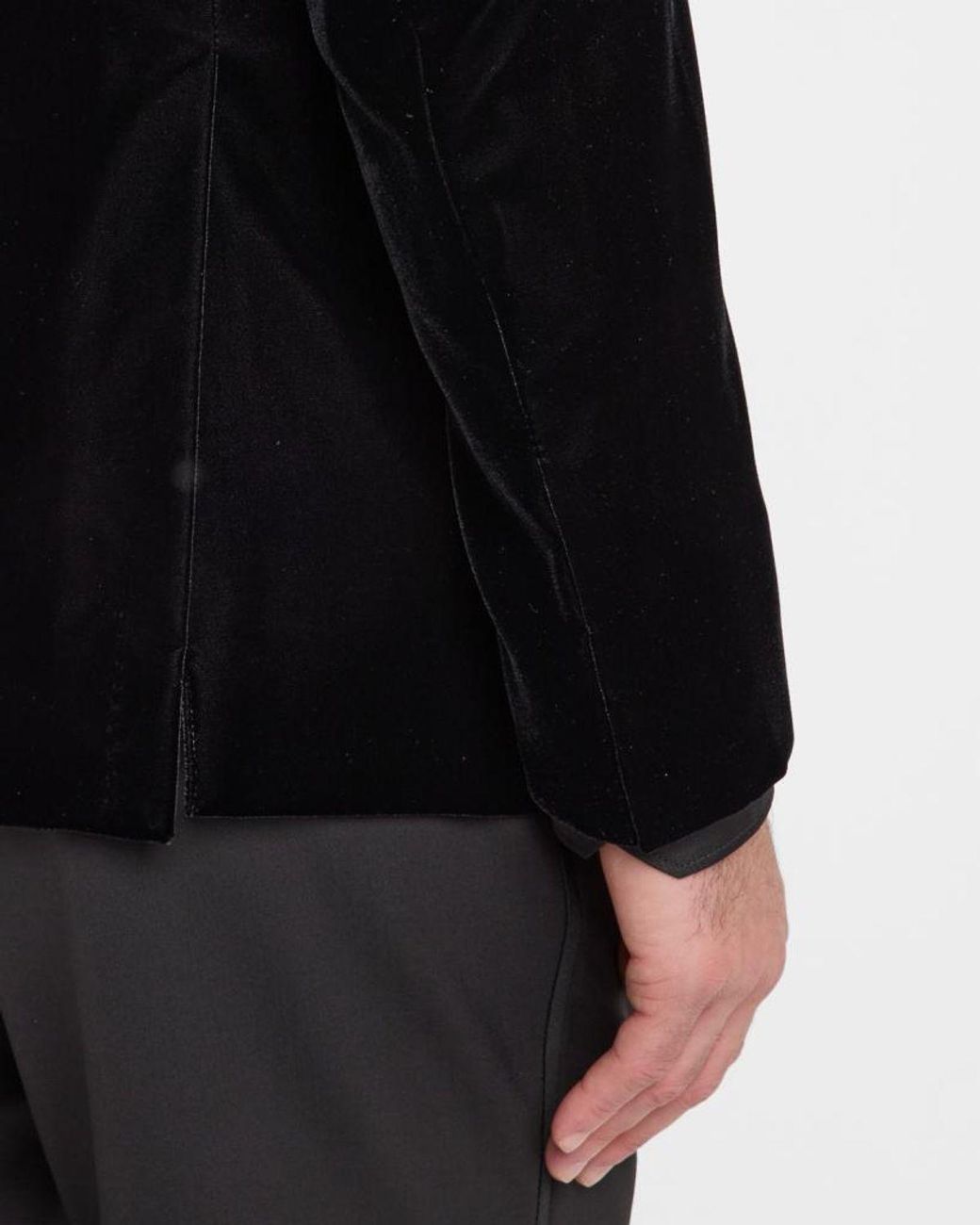 Giorgio Armani Black Apos;S Velvet Notch Lapel Dinner Jacket for men